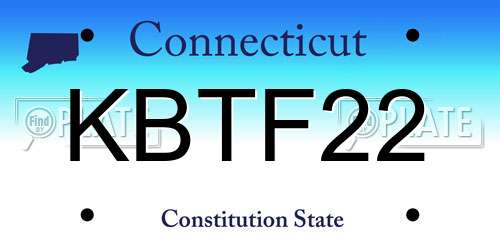 KBTF22 Connecticut License Plate