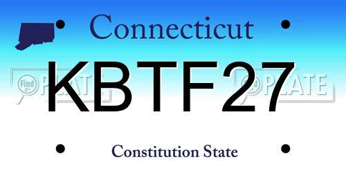 KBTF27 Connecticut License Plate
