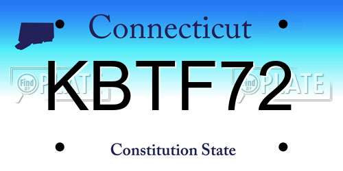 KBTF72 Connecticut License Plate