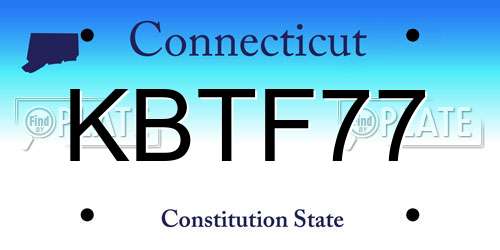 KBTF77 Connecticut License Plate