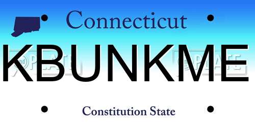 KBUNKME Connecticut License Plate