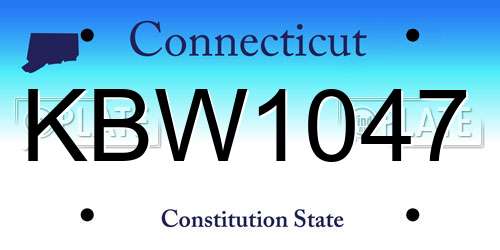 KBW1047 Connecticut License Plate