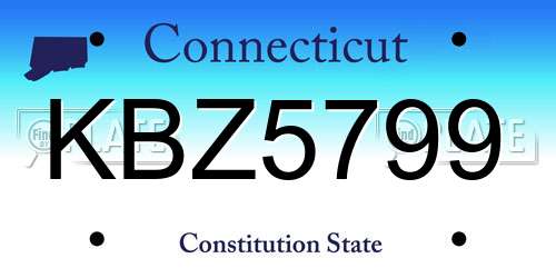 KBZ5799 Connecticut License Plate