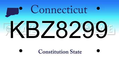 KBZ8299 Connecticut License Plate