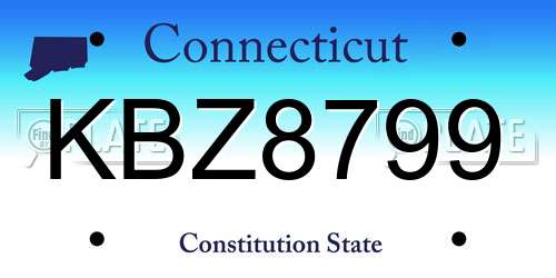 KBZ8799 Connecticut License Plate