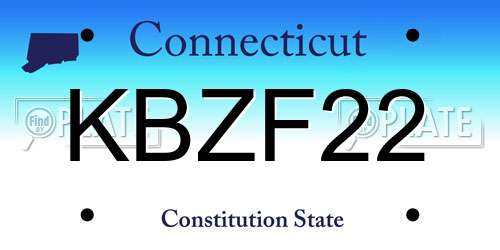 KBZF22 Connecticut License Plate