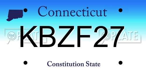 KBZF27 Connecticut License Plate
