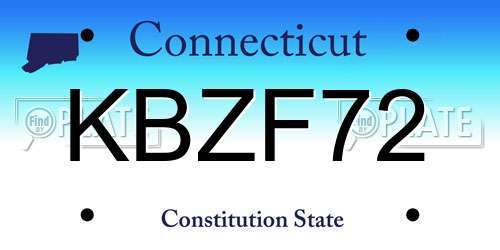 KBZF72 Connecticut License Plate