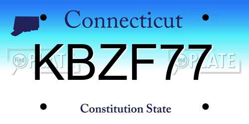 KBZF77 Connecticut License Plate