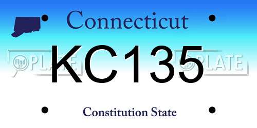 KC135 Connecticut License Plate
