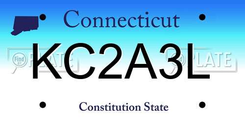KC2A3L Connecticut License Plate
