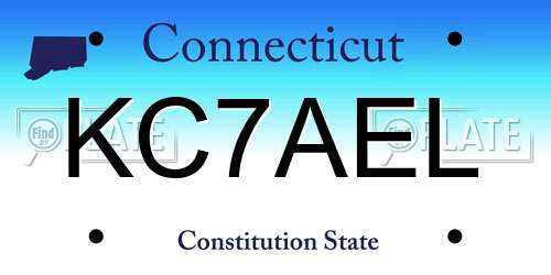 KC7AEL Connecticut License Plate