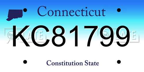 KC81799 Connecticut License Plate