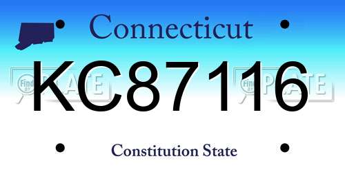 KC87116 Connecticut License Plate