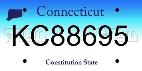 KC88695 Connecticut License Plate
