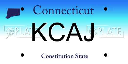 KCAJ Connecticut License Plate