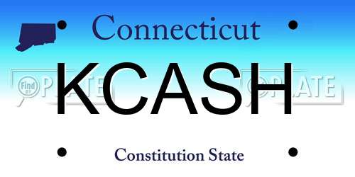 KCASH Connecticut License Plate