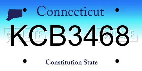 KCB3468 Connecticut License Plate