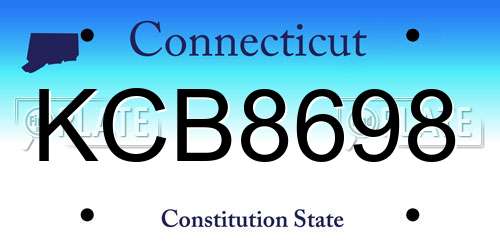 KCB8698 Connecticut License Plate