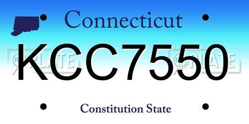 KCC7550 Connecticut License Plate