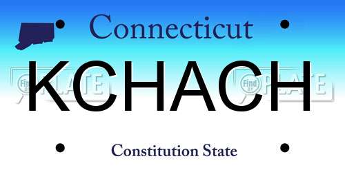 KCHACH Connecticut License Plate