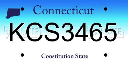 KCS3465 Connecticut License Plate
