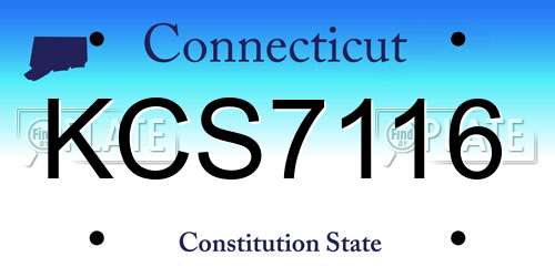 KCS7116 Connecticut License Plate