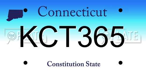 KCT365 Connecticut License Plate
