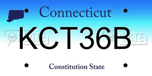 KCT36B Connecticut License Plate
