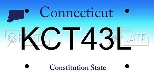KCT43L Connecticut License Plate