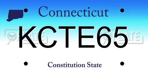 KCTE65 Connecticut License Plate