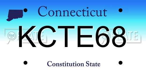 KCTE68 Connecticut License Plate