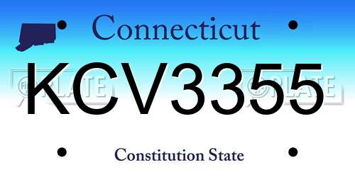 KCV3355 Connecticut License Plate