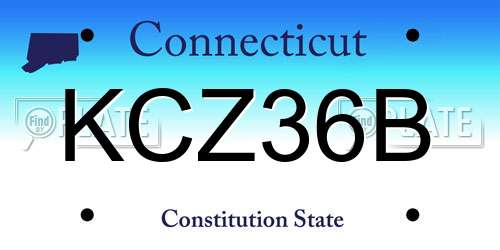 KCZ36B Connecticut License Plate