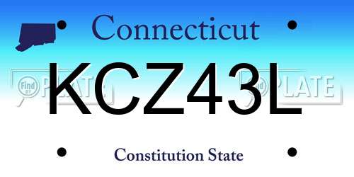 KCZ43L Connecticut License Plate