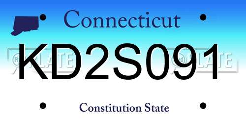 KD2S091 Connecticut License Plate