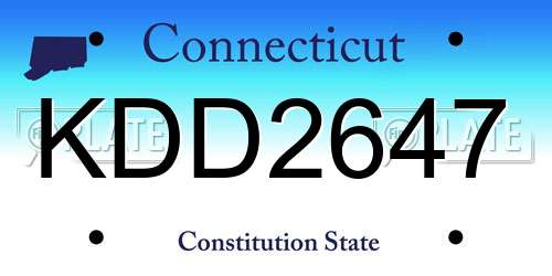 KDD2647 Connecticut License Plate
