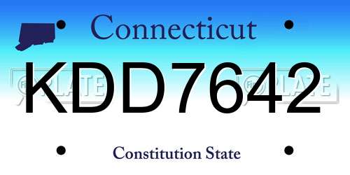 KDD7642 Connecticut License Plate