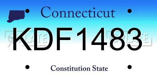 KDF1483 Connecticut License Plate