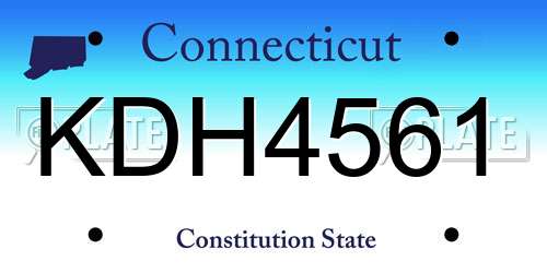 KDH4561 Connecticut License Plate