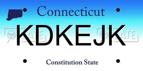 KDKEJK Connecticut License Plate