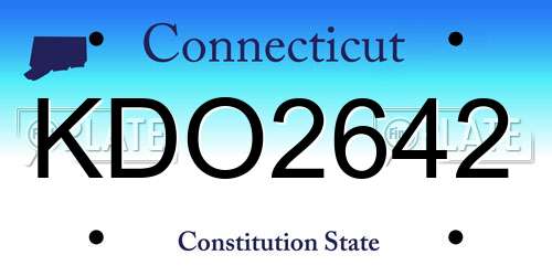 KDO2642 Connecticut License Plate