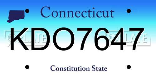KDO7647 Connecticut License Plate