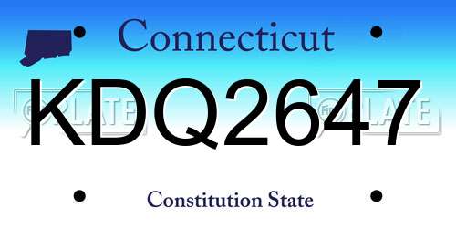 KDQ2647 Connecticut License Plate