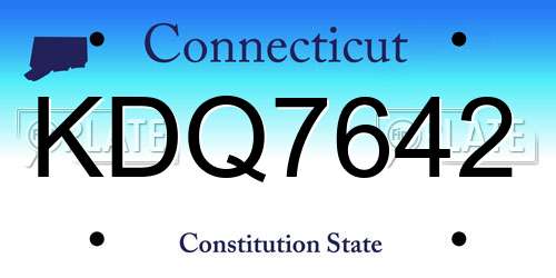 KDQ7642 Connecticut License Plate