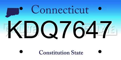 KDQ7647 Connecticut License Plate