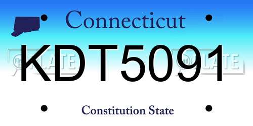 KDT5091 Connecticut License Plate