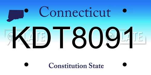 KDT8091 Connecticut License Plate