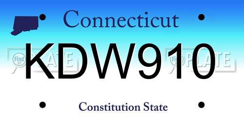 KDW910 Connecticut License Plate