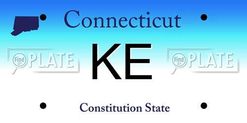 KE Connecticut License Plate